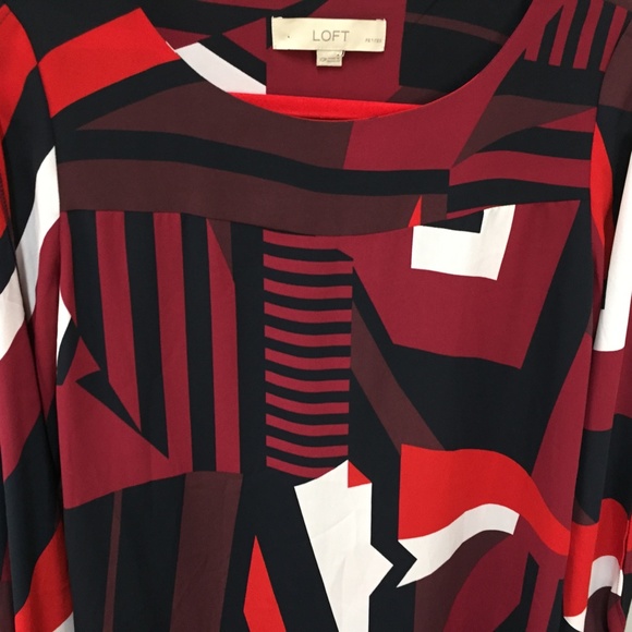 LOFT Long Sleeve Geometric Blouse - Picture 5 of 14